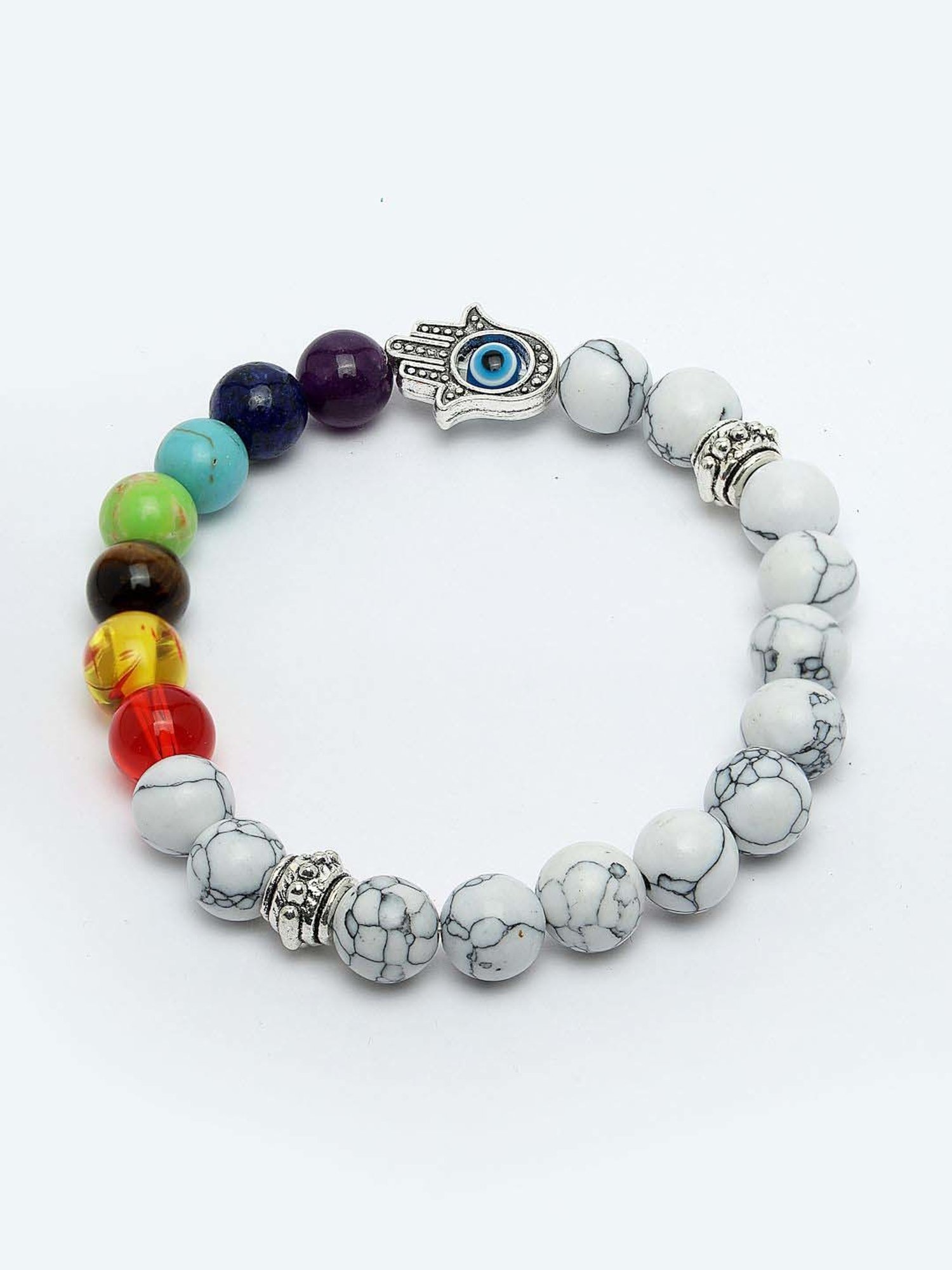NVR Multicolor Marbel Crystal Elasticated Bracelet for Unisex