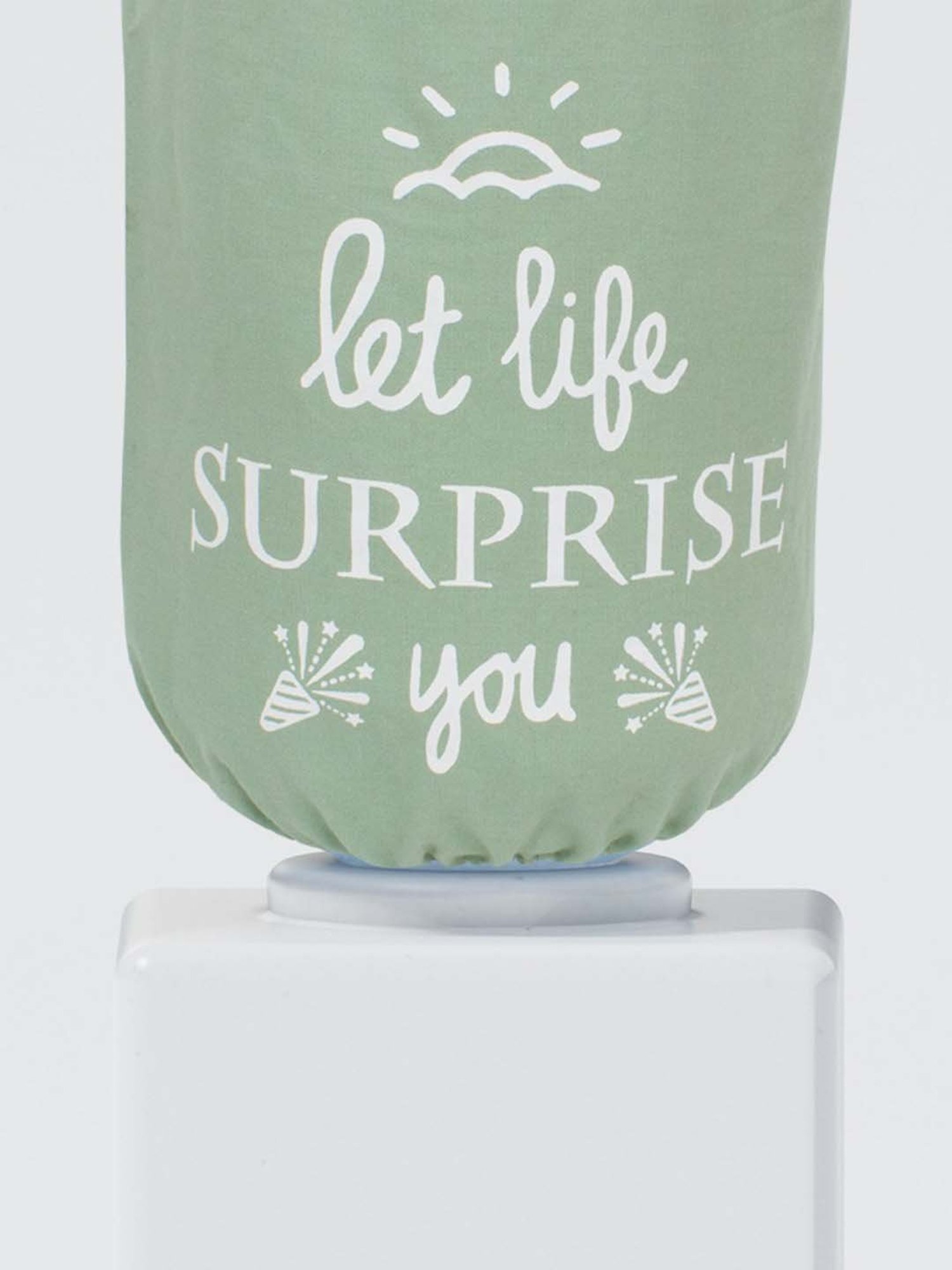 Swayam Green & White Cotton 20 Litre Water Dispenser Bottle Cover - Set of 1