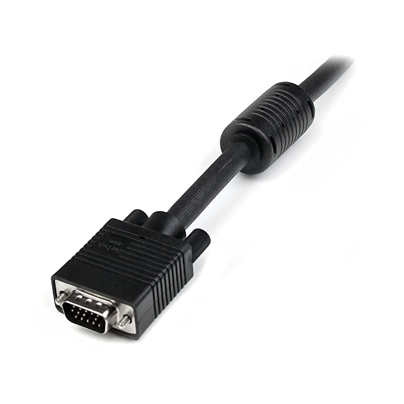 cables direct online 15ft svga + audio monitor cable, male to male 1080p super vga display cord for pc projector laptop tv