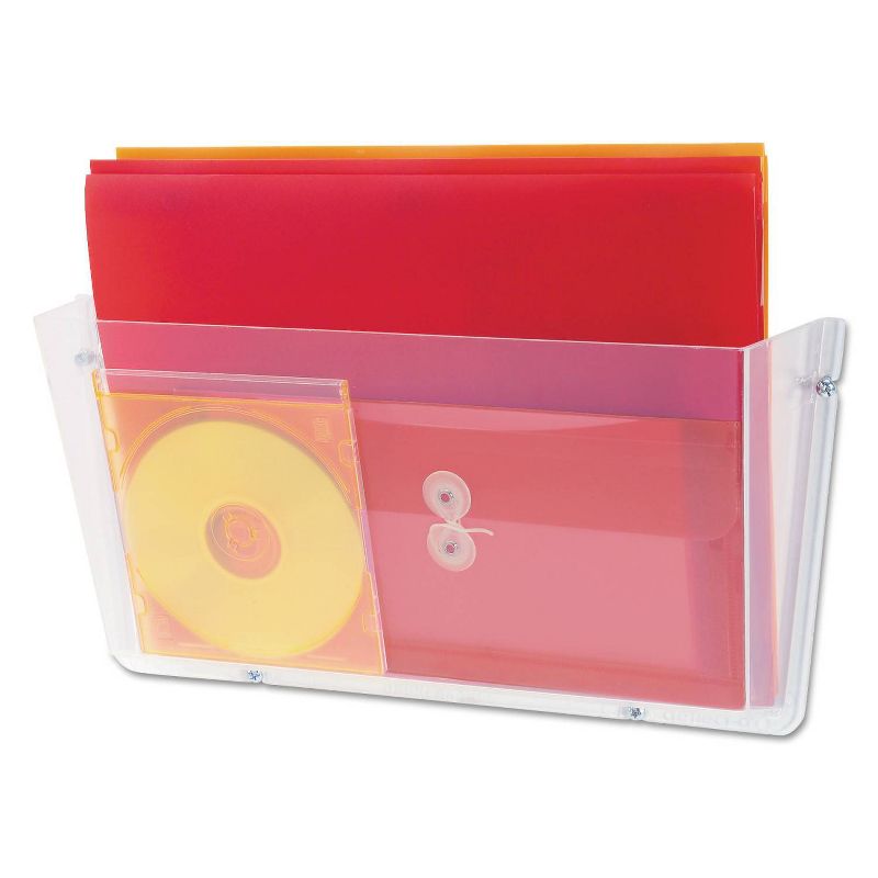 deflect-o Unbreakable Docupocket Single Pocket Wall File, Letter, Clear