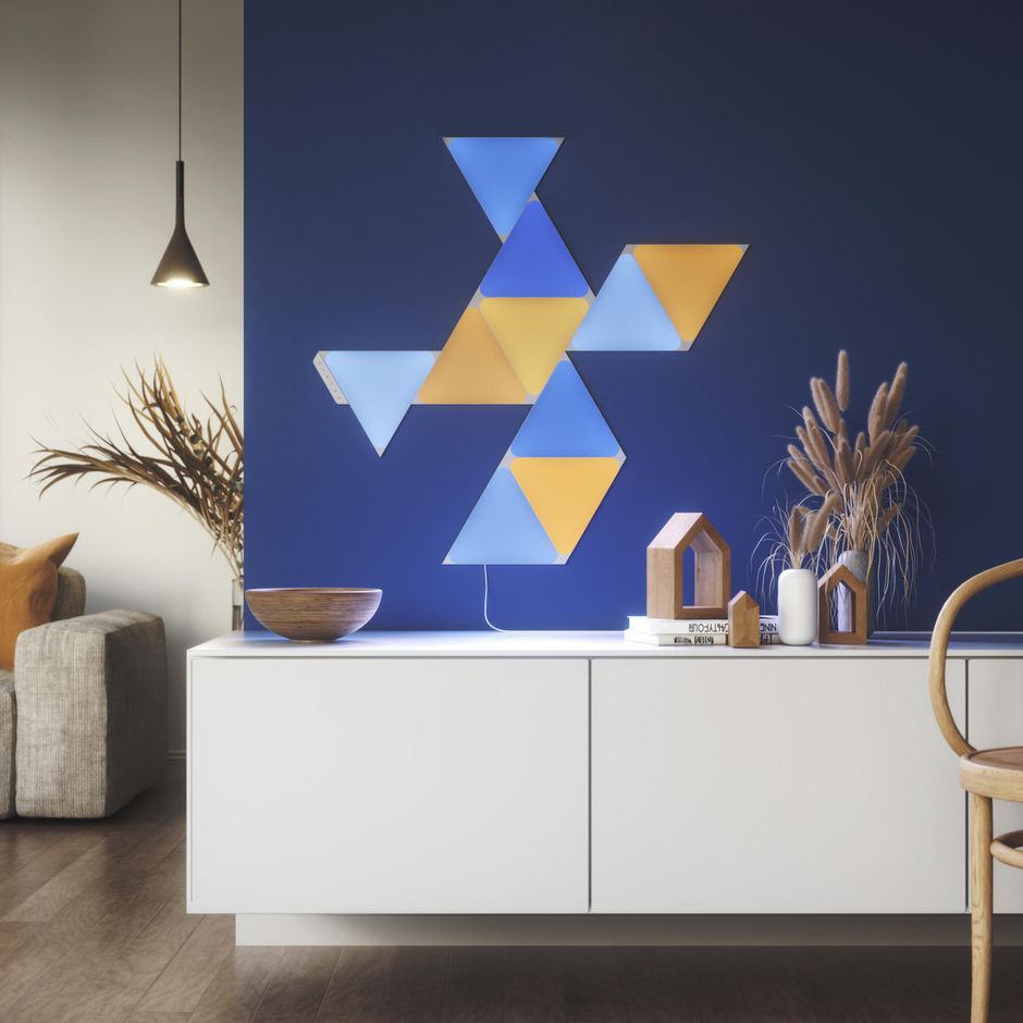 Nanoleaf Shapes Triangles Smarter Kit Multicolor Triangle Light Panels-9 Panels