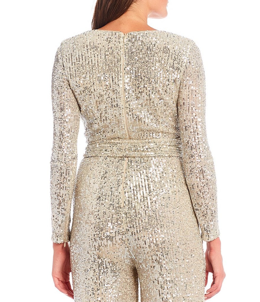 Laundry by Shelli Segal Ruffle Front Stretch Crepe Faux Wrap Dress