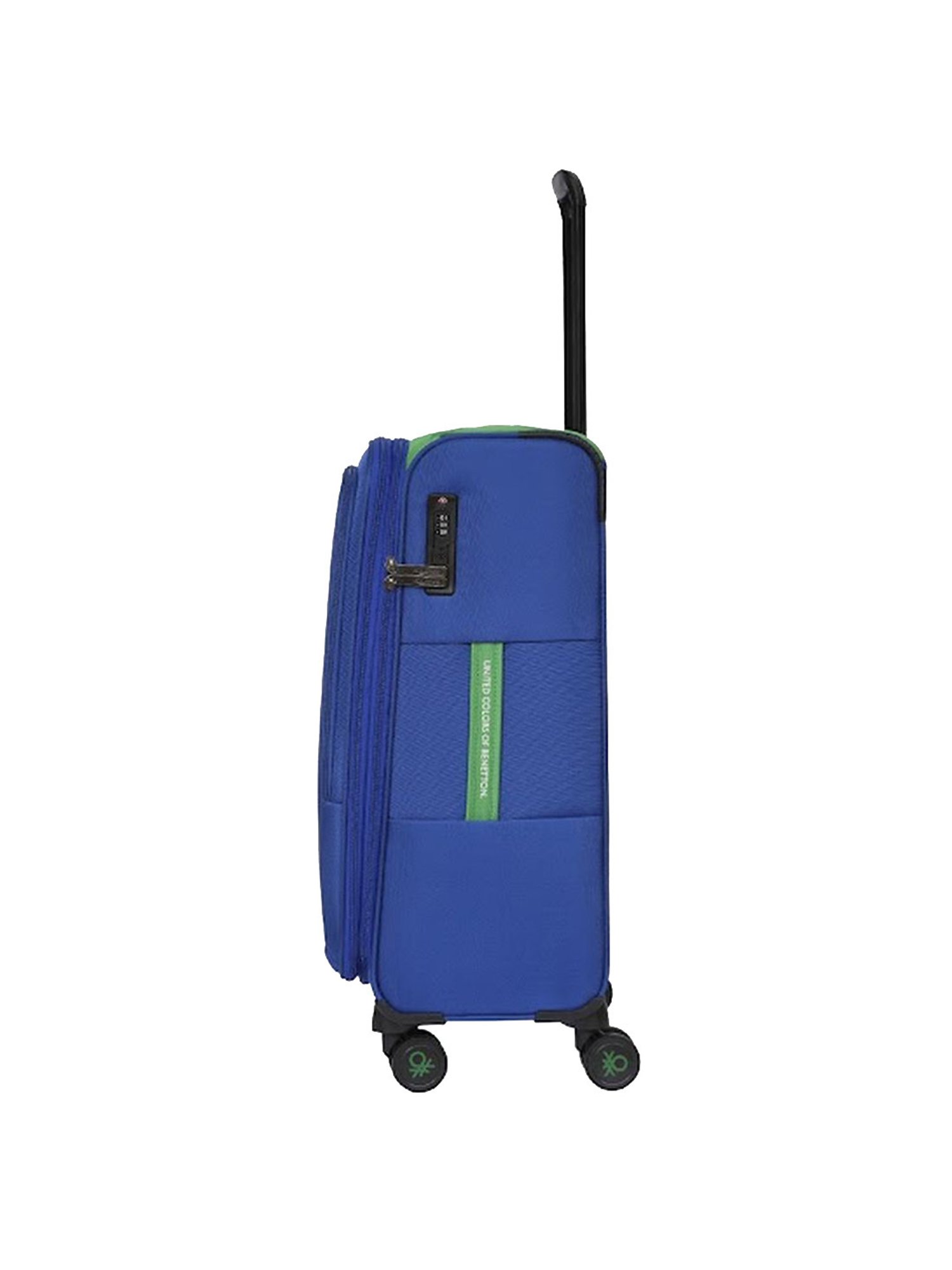 United Colors of Benetton Topaz Blue Printed Soft Large Trolley Bag - 78 Cms