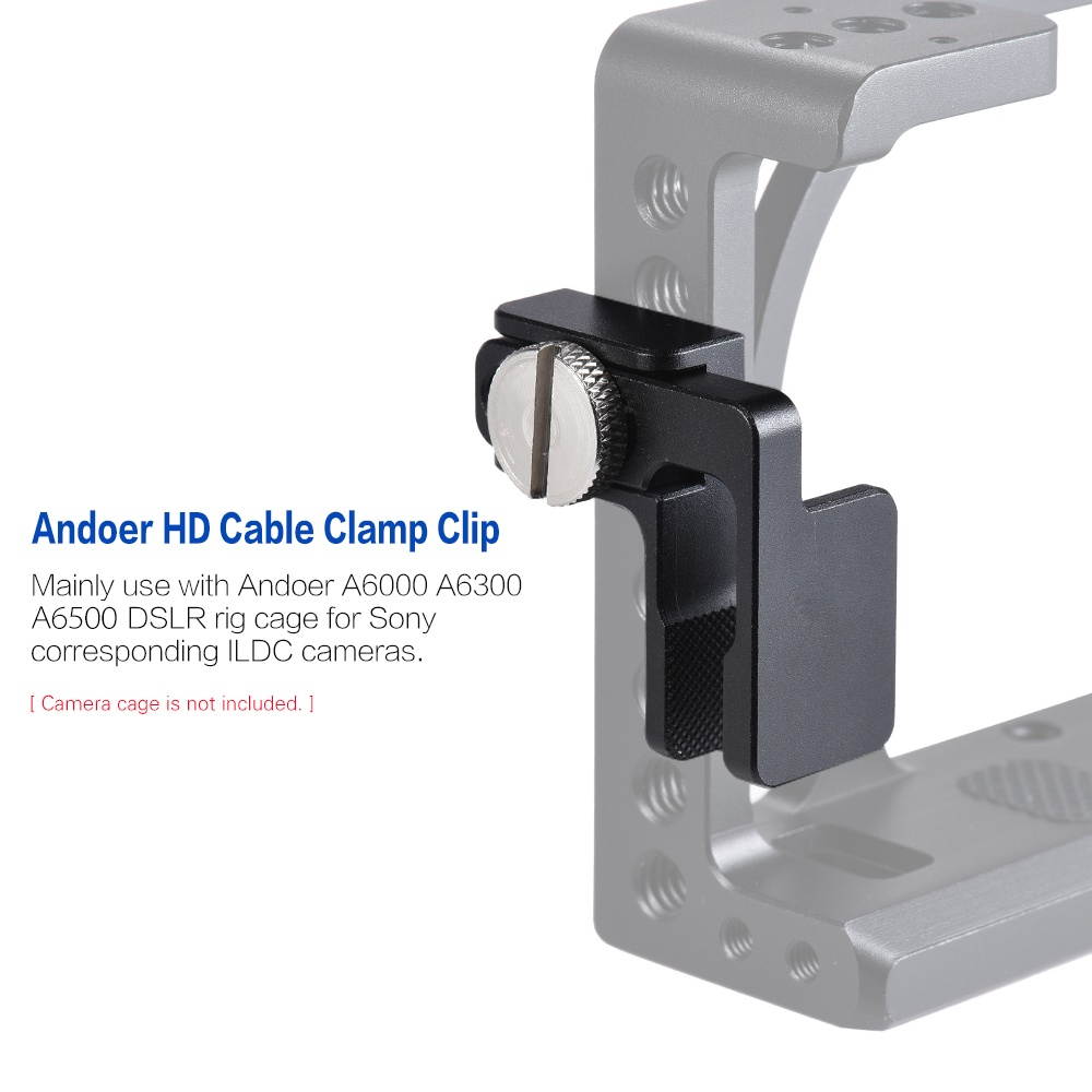 Andoer Protective Aluminum Alloy Video Camera Cage + Hand Grip Kit Film Making System with Cable Clamp for Sony A6000 A6300 A6500 NEX7 ILDC to Mount Microphone Monitor Tripod Lighting Accessories