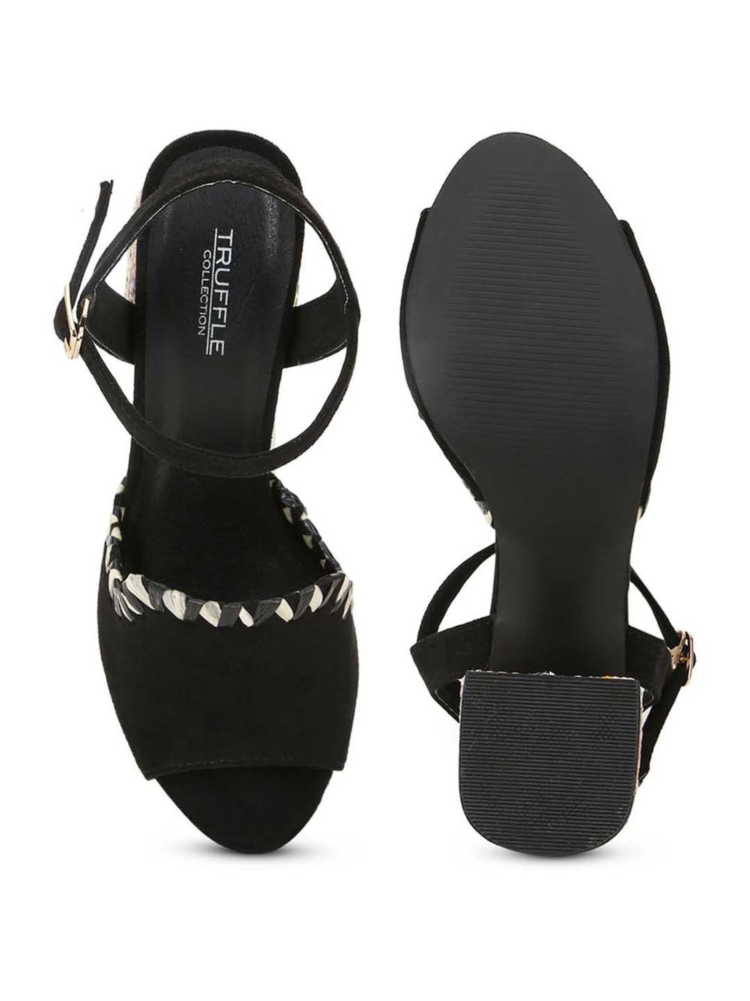 Truffle Collection Women's Black Ankle Strap Sandals