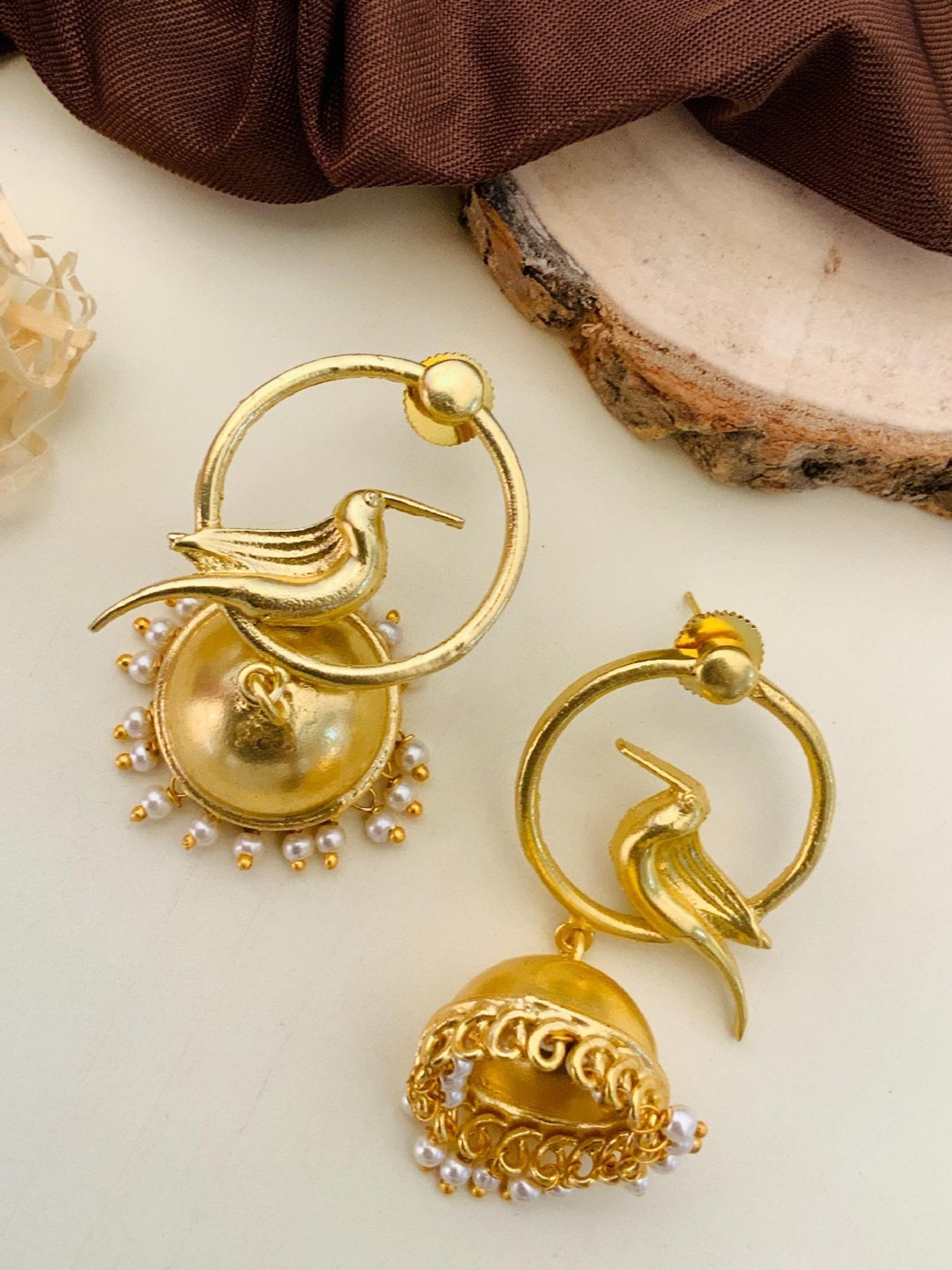 Abdesigns Classic Gold-Plated Jhumki Earrings