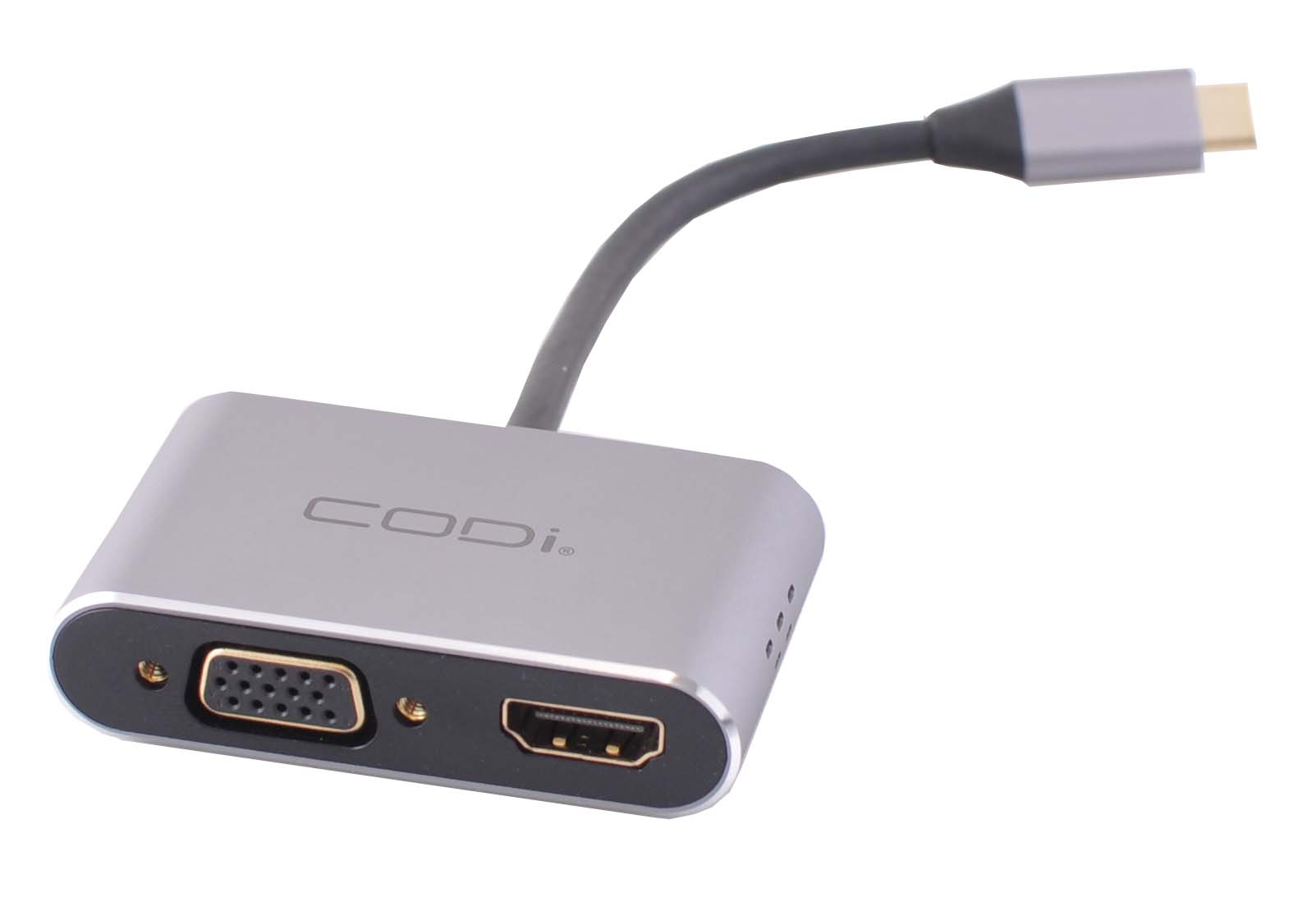 CODi 4-in-1 USB-C Display Adapter (A01063) - Connect Your Displays Via HDMI, VGA or USB