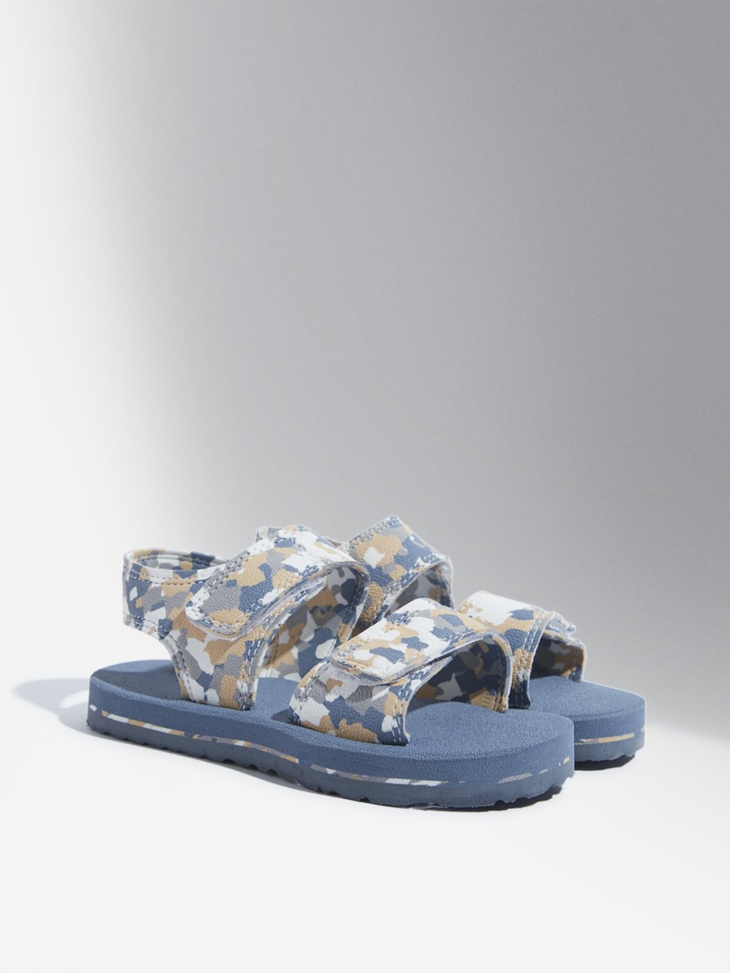 Yellow by Westside Blue Camouflage Design Dual Band Sandals