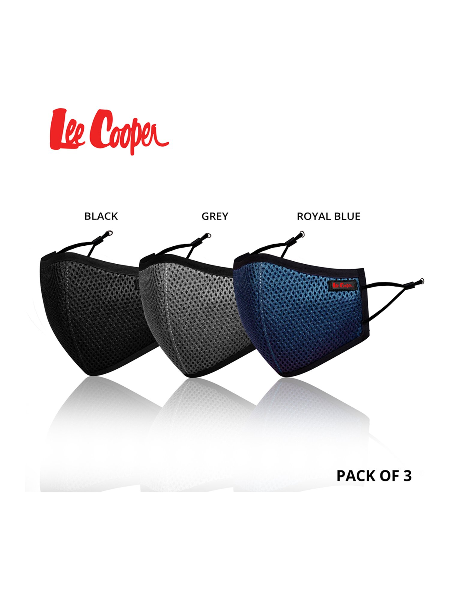 Lee Cooper Viroblock 6 Layered Reusable Face Mask - Pack of 3