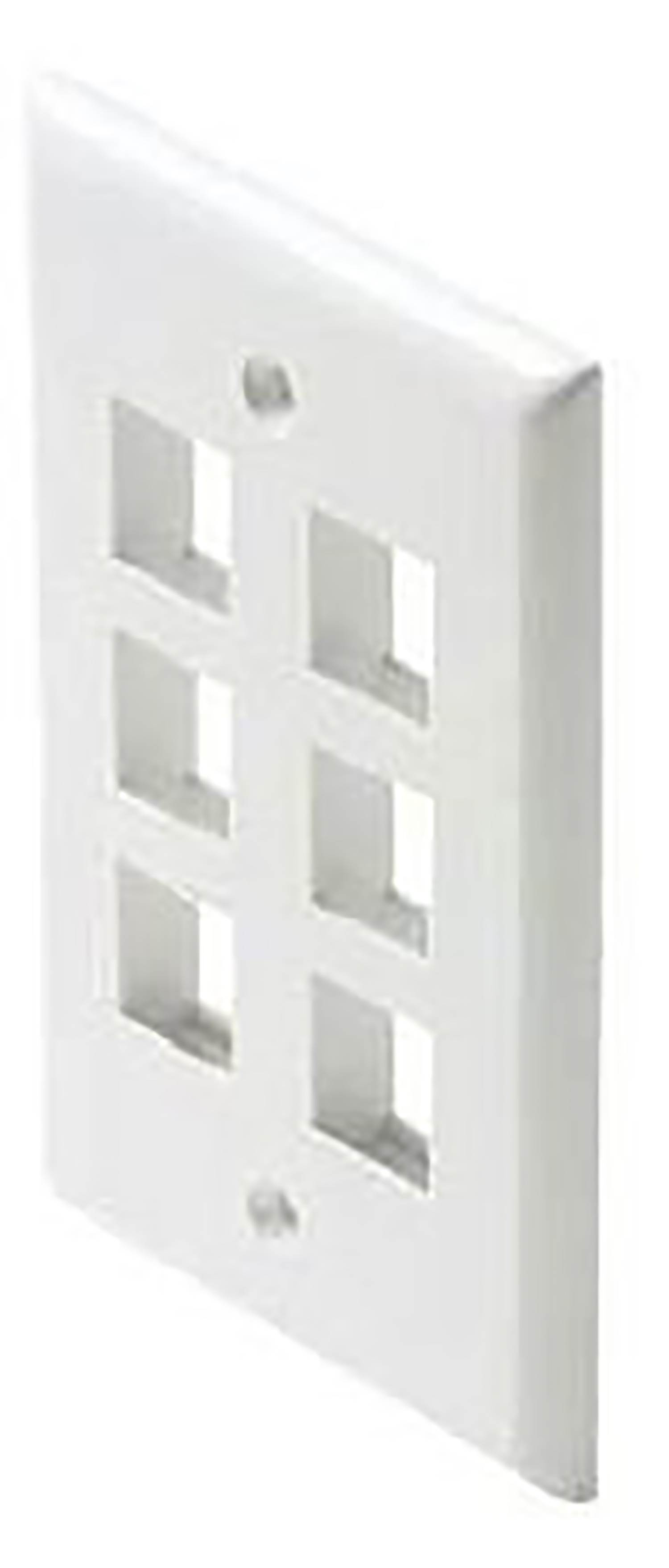 Keystone Jack Wall Plate 6 Hole Port - White