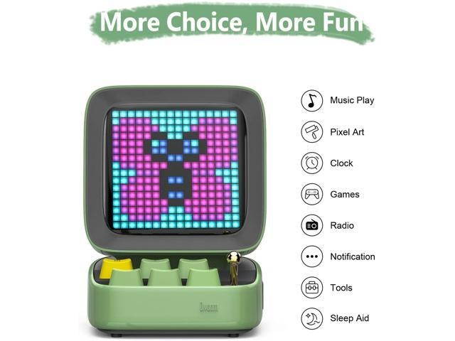 Divoom Ditoo Pixel Art Gaming Portable Bluetooth Speaker with App Controlled 16X16 LED Front Panel, Also a Smart Alarm Clock