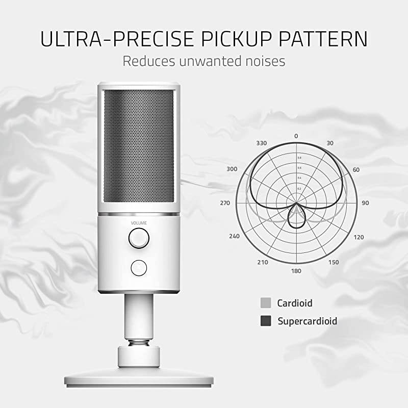 Seiren X USB Streaming Microphone Professional Grade Builtin Shock Mount Supercardiod PickUp Pattern Anodized Aluminum Mercury White one Size