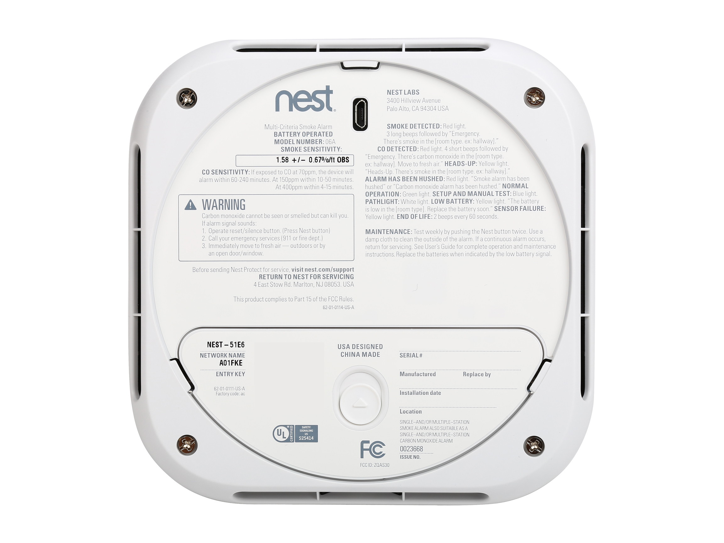 Nest Protect (Wired) 2nd Generation, White