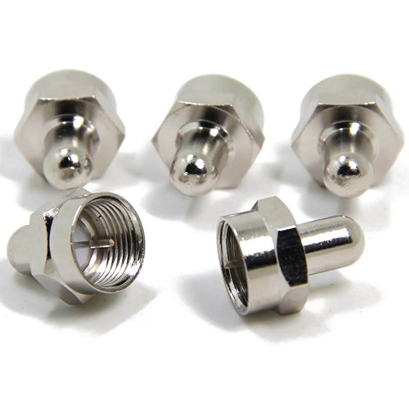 5-Pack Coax F Type Terminators Caps with 75 Ohm Resistor for Unused F Connector Ports Jacks on TV Amplifier Splitter Antenna Booster Wall Plate