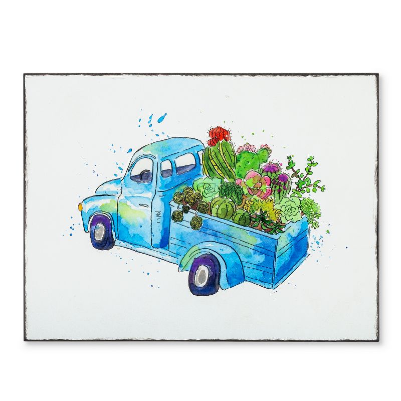 Lone Elm Studios Set of 3 Assorted Metal Embossed Truck Wall D'ecor