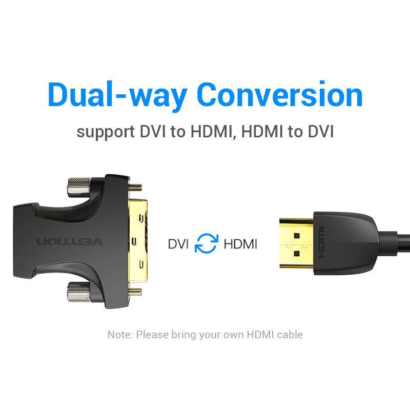 Vention DVI to HDMI Adapter Bi Direction DVI D 24+1 Male to HDMI Female Cable Connector Converter