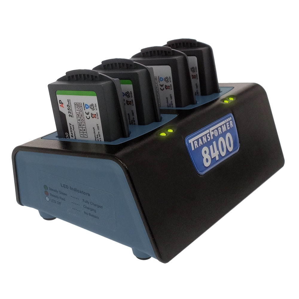 Transformer 4-Bay Battery Charger for Polycom / SpectraLink 8400 & 8440 Series Batteries. Power Supply Included