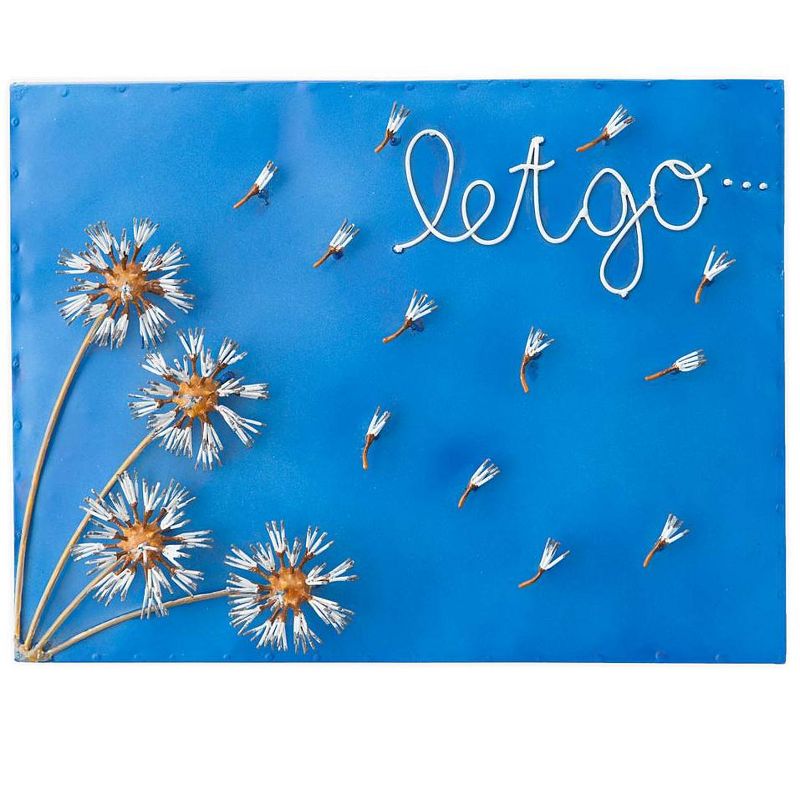 Wind & Weather Handcrafted Metal "Let Go" Dandelion Wall Art