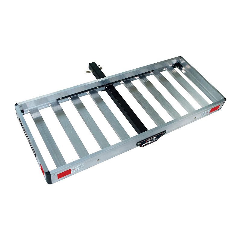 Tricam ACC-1F 500 Pound Capacity Aluminum Trailer Mount Rail Rack Hitch Mounted Aluminum Cargo Carrier for 2 Inch Receivers, Silver