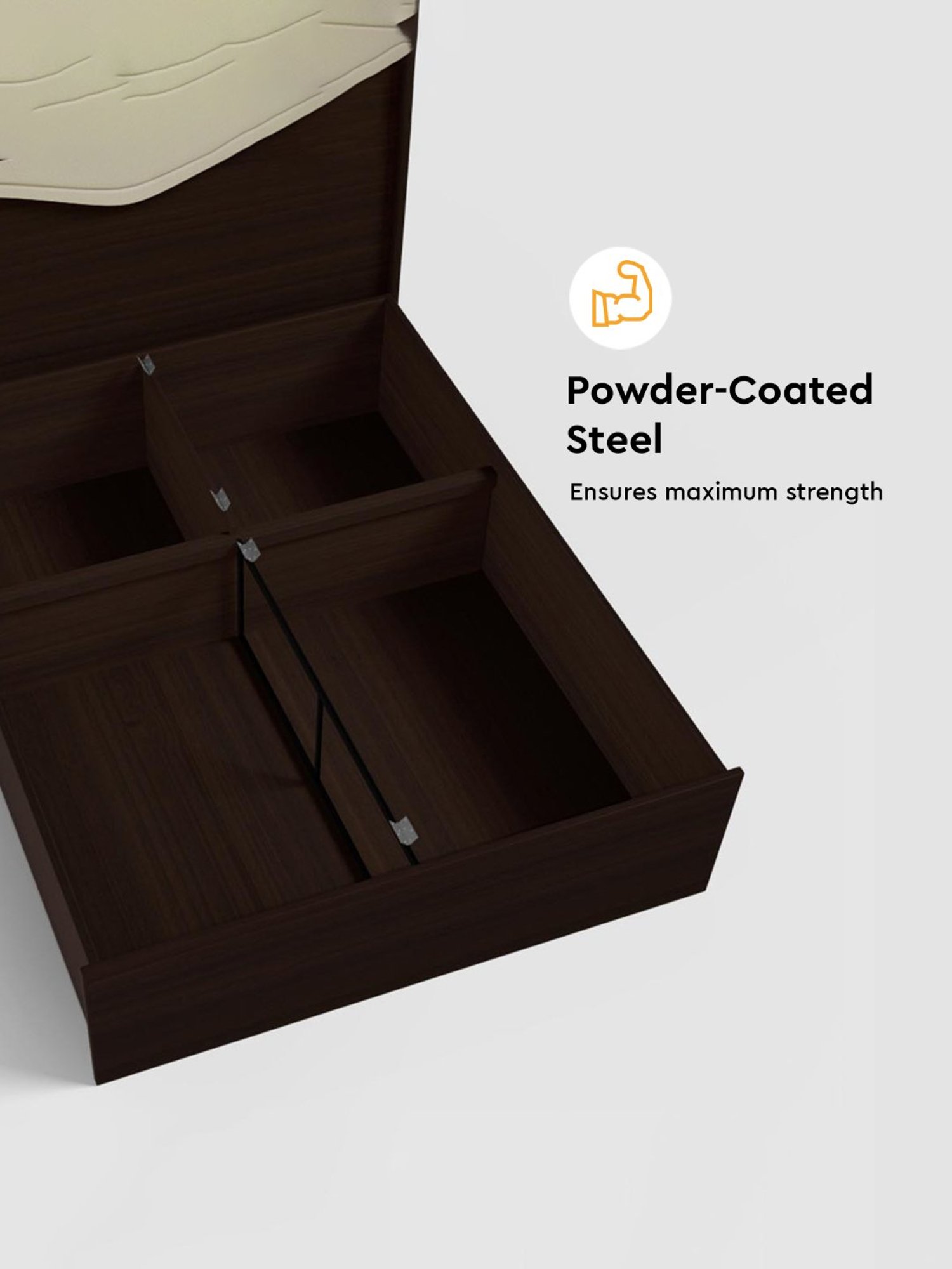 Nilkamal Riva Black Engineered Wood King Size Bed with Storage