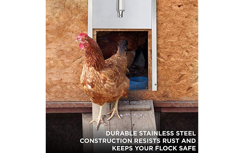 Jumbl Automatic Chicken Coop Door Opener w/Timer and Remote  11" Opening w/Infrared Safety Sensor  Electrical 12V DC Actuator Motor