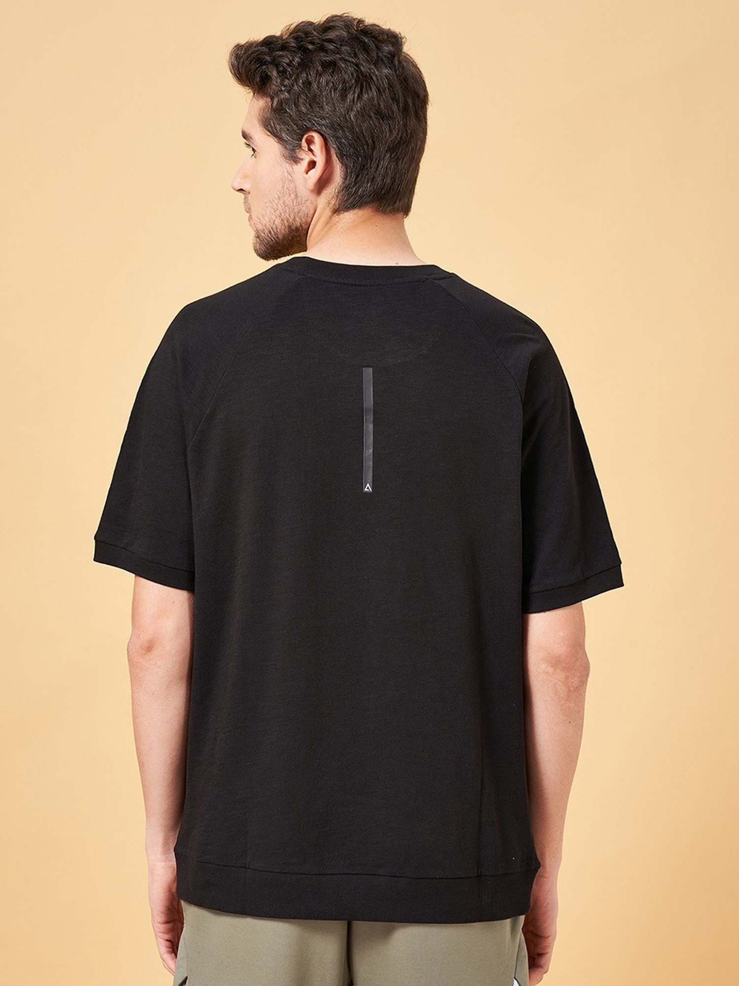 Street 808 By Pantaloons Black Cotton Regular Fit T-Shirt