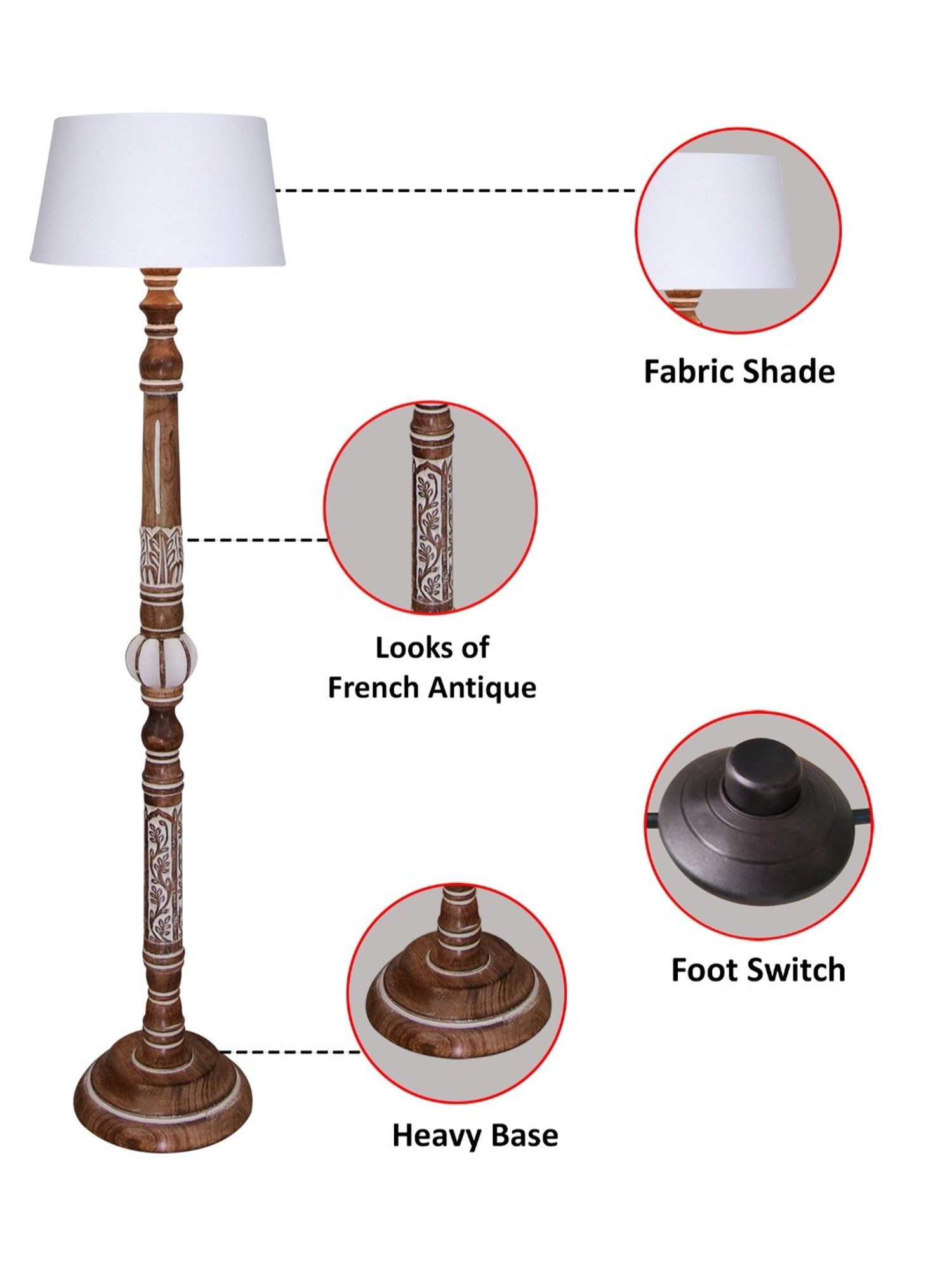 64" x 8.9" x 10.5" Smart Light Full Spectrum Floor Lamp (Includes LED Light Bulb) White - Verilux