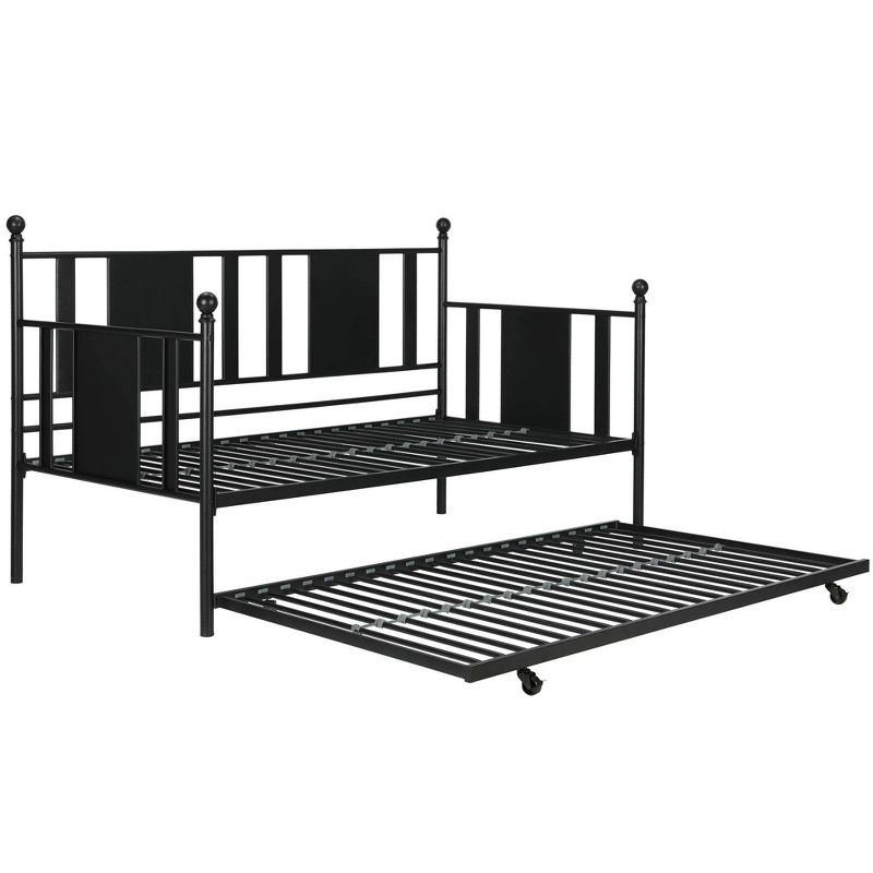 Twin Lisa Contemporary Metal Bed Black - Room & Joy