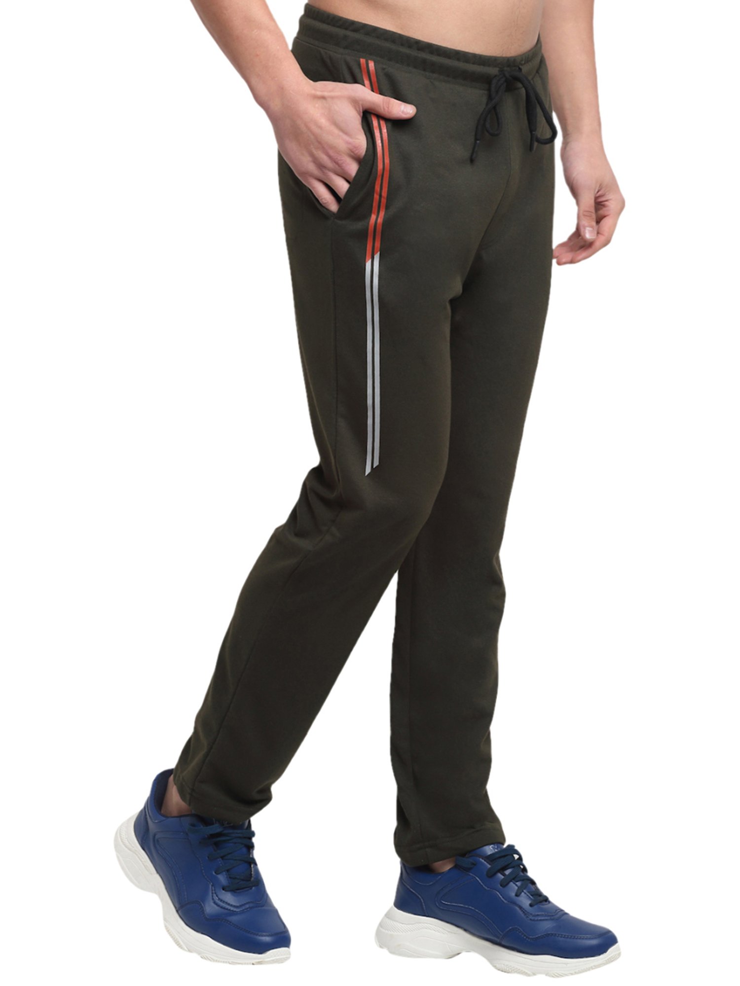 Venitian- Forbidden Clothing Olive Green Slim Fit Printed Trackpants