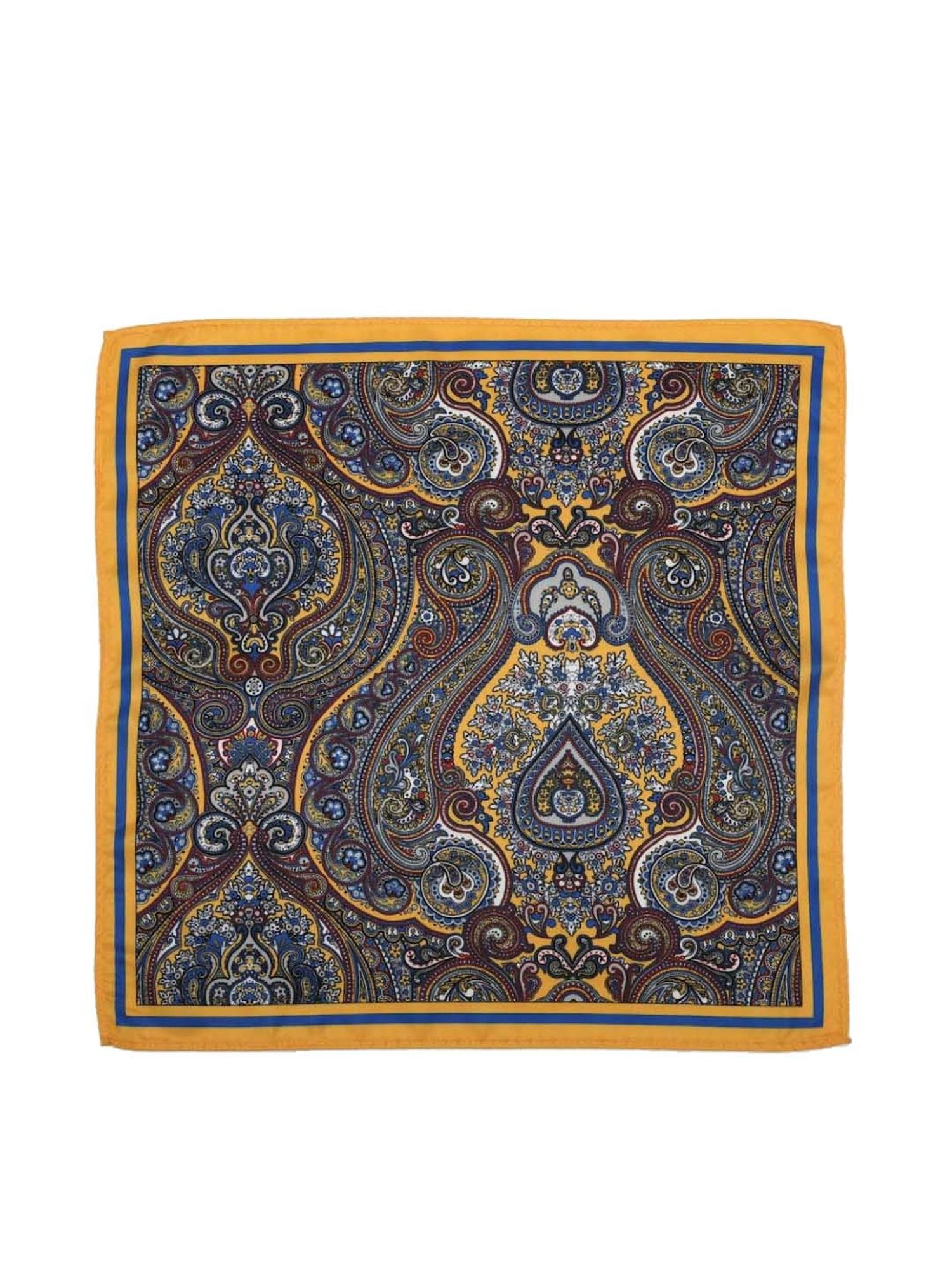 CHOKORE Brown and Yellow Plaid Pocket Square