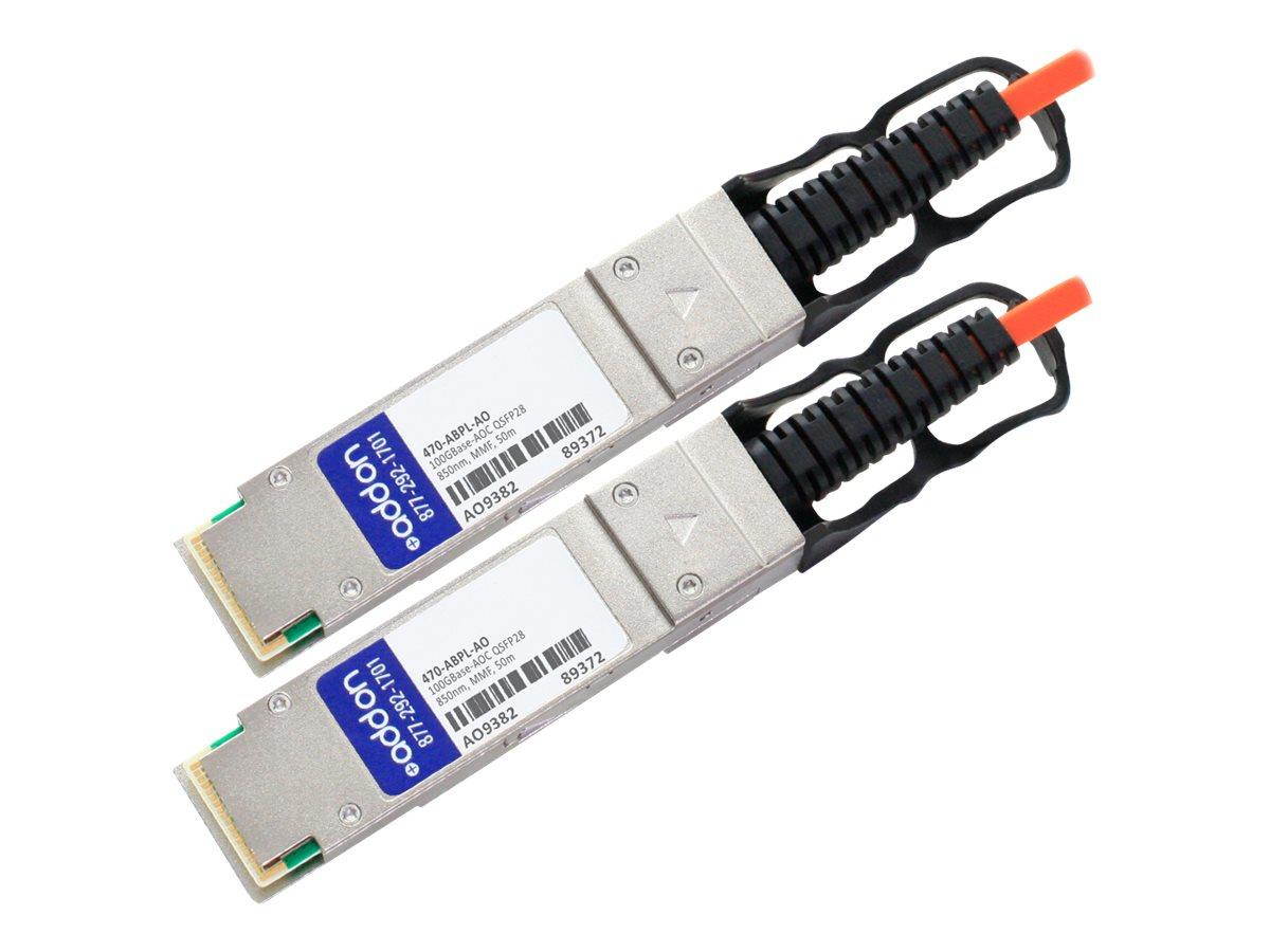 Addon Dell 470-Abpl Compatible Taa Compliant 100Gbase-Aoc Qsfp28 To Qsfp28 Direct Attach Cable (850Nm Mmf 50M)
