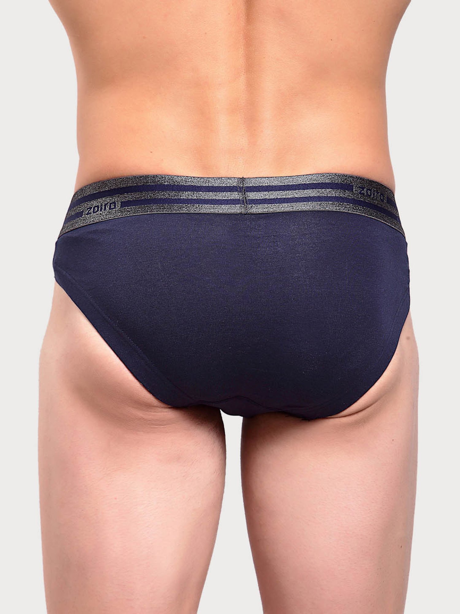 Zoiro Navy & Black Regular Fit Briefs - Pack Of 2