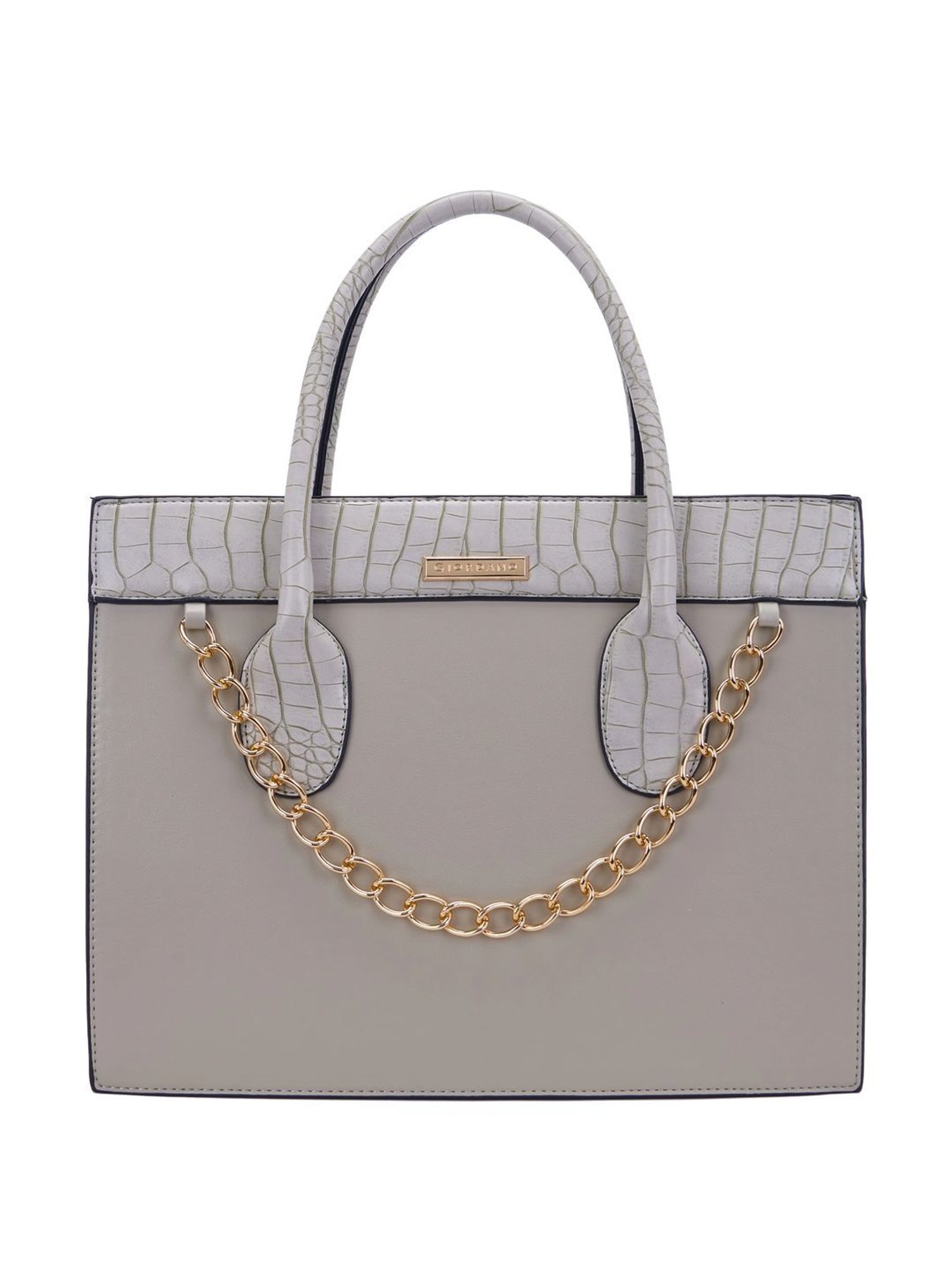 Giordano Grey Textured Medium Tote Handbag
