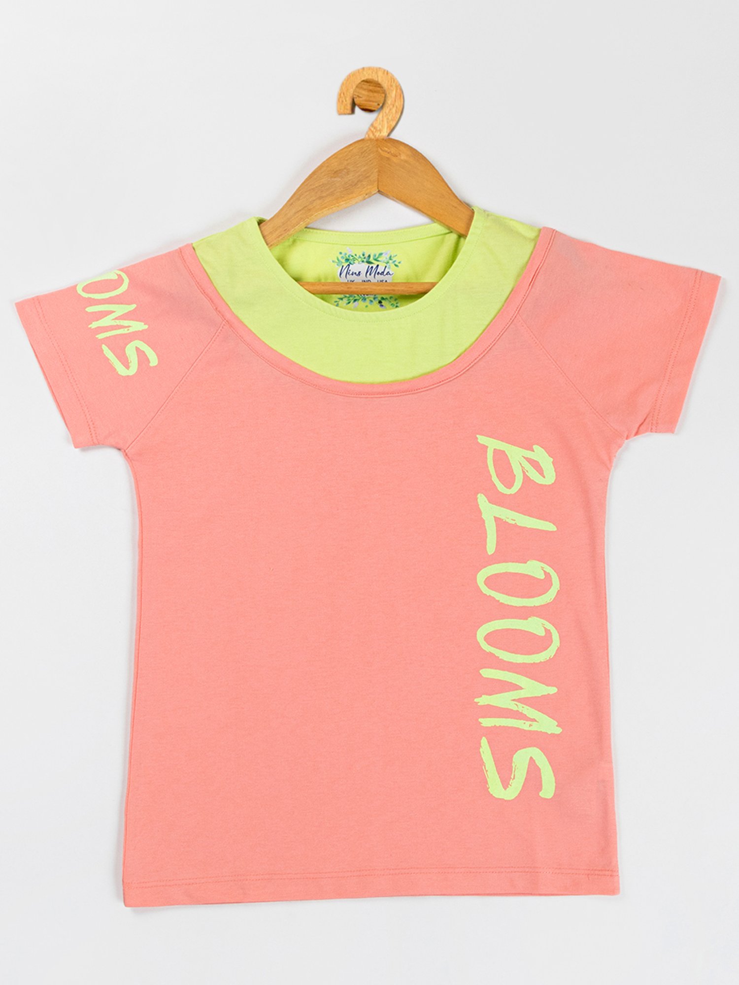 NINS MODA Kids Peach Printed Top
