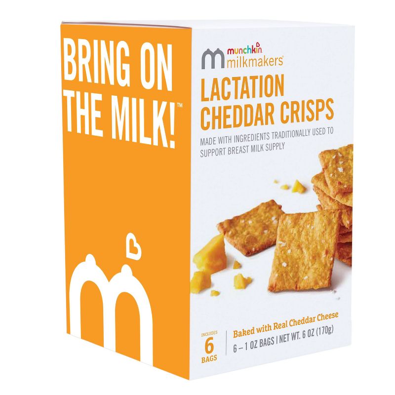 Munchkin Milkmakers Lactation 6pk Cheddar Crisps for Breastfeeding Moms