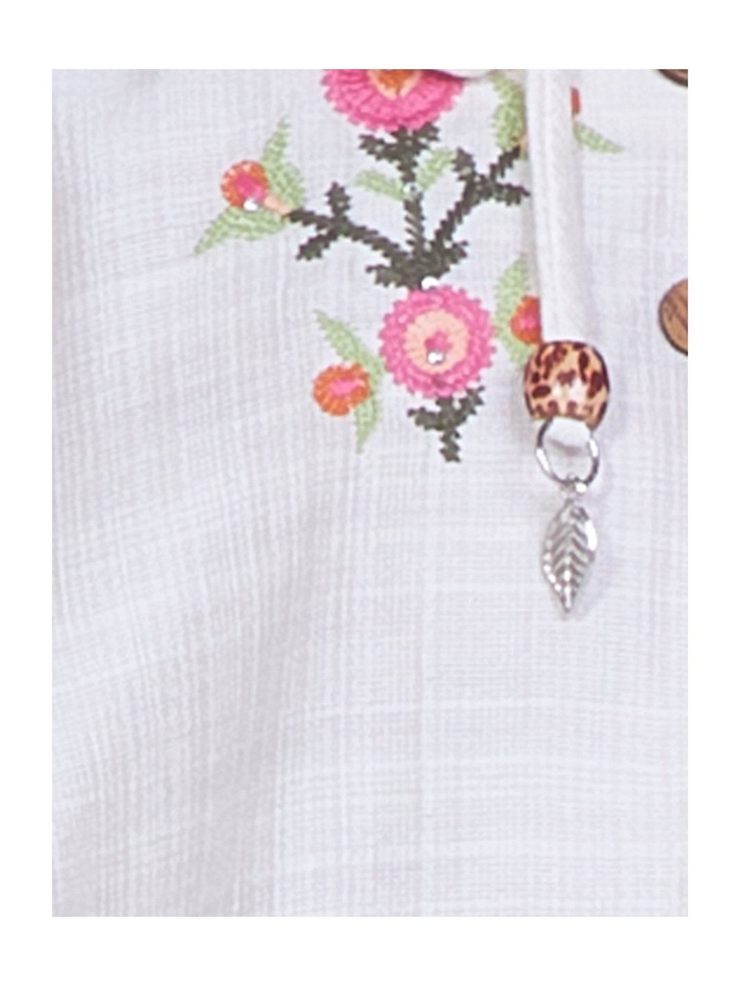 Peppermint Kids Beige Embroidered Top with Pants