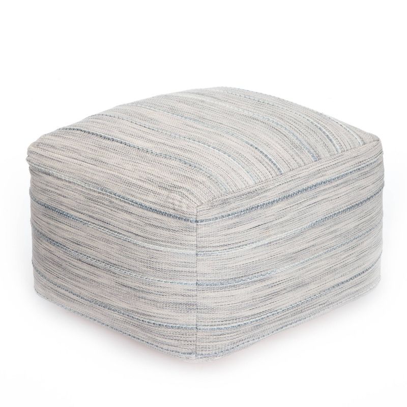 Joya Pouf Gray/Ivory - Anji Mountain