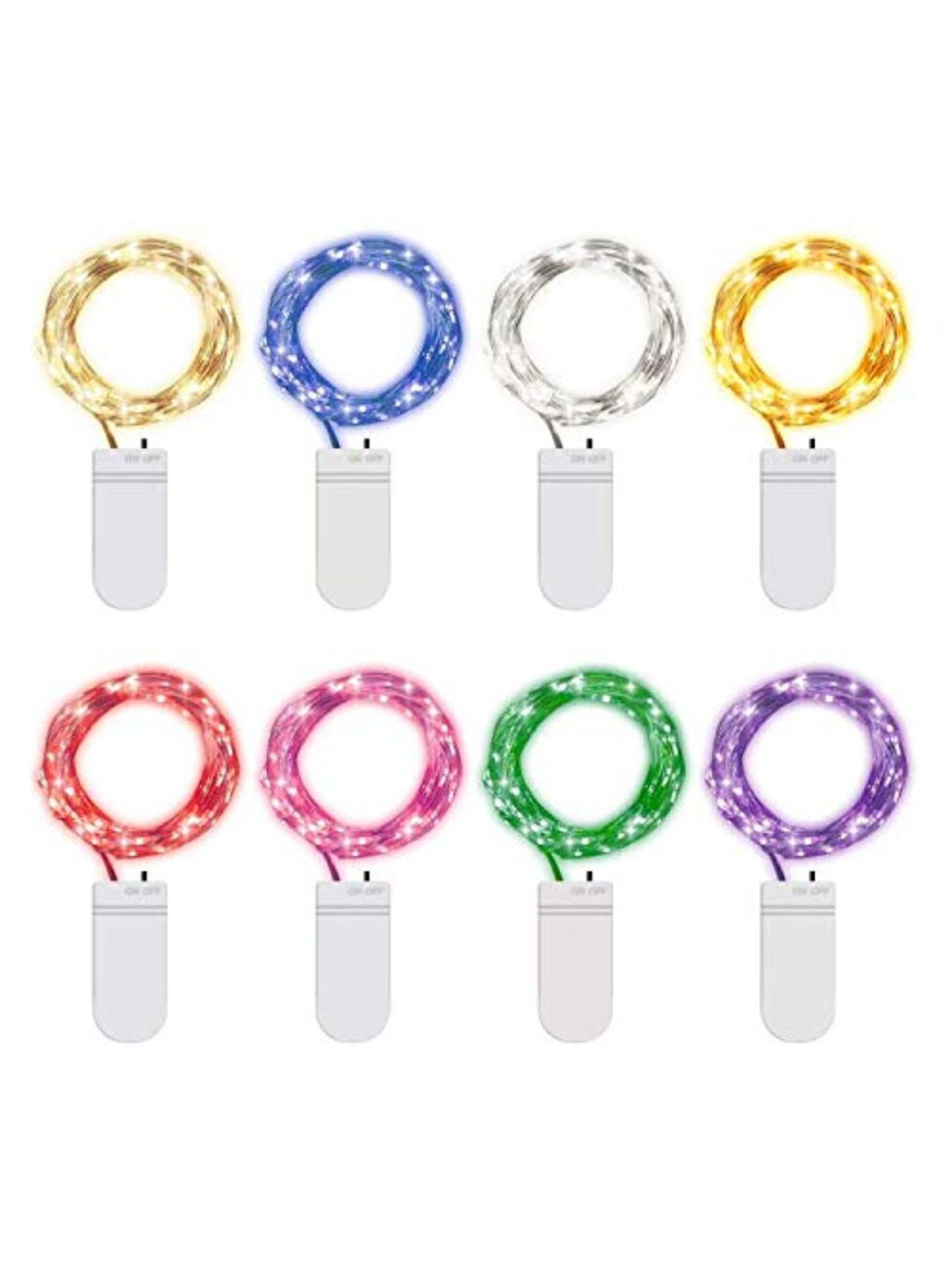 XERGY Multi Color 2 Meter 20 Led s Fairy String Lights Battery Operated String Light , Pack of 8