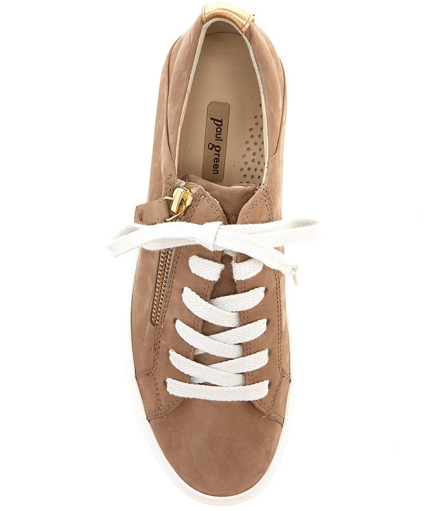 Paul Green Denim Suede Lace-Up Wedge Sneakers