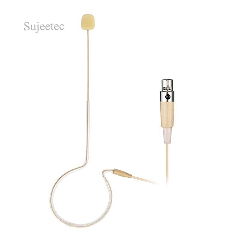 Pro Earset Microphone Headset Headworn Microphone Over Ear Condenser Mic for AKG Wireless System Bodypack Transmitter, Ideal for Singing, Presentation, Churches, Lectures &ndash; Beige