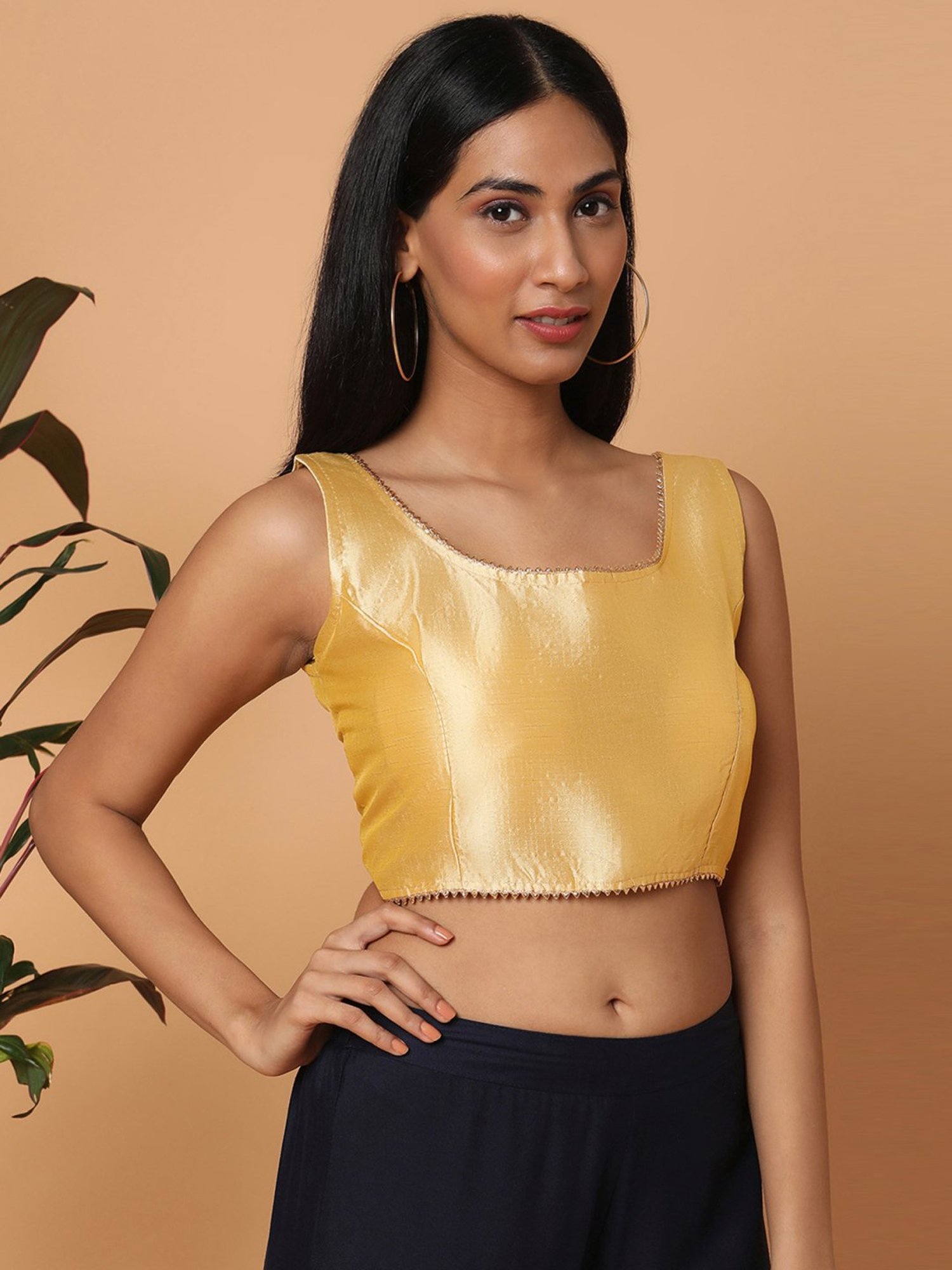 Salwar Studio Golden Readymade Blouse