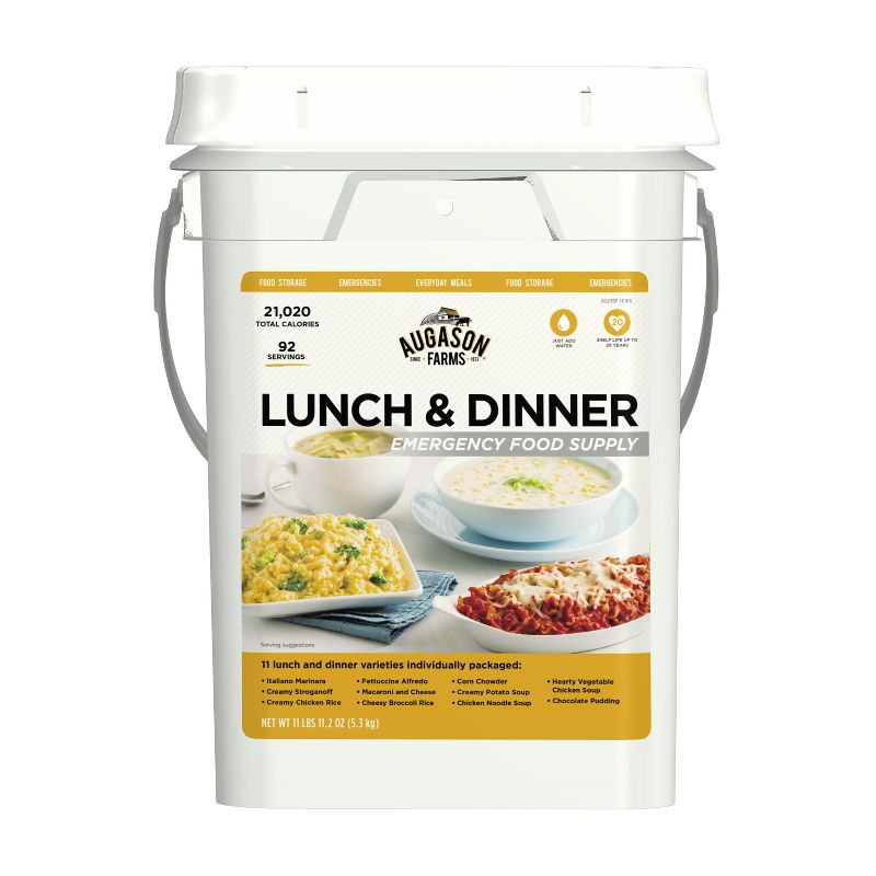 Augason Farms Lunch & Dinner Emergency Food Supply - 11lb Pail