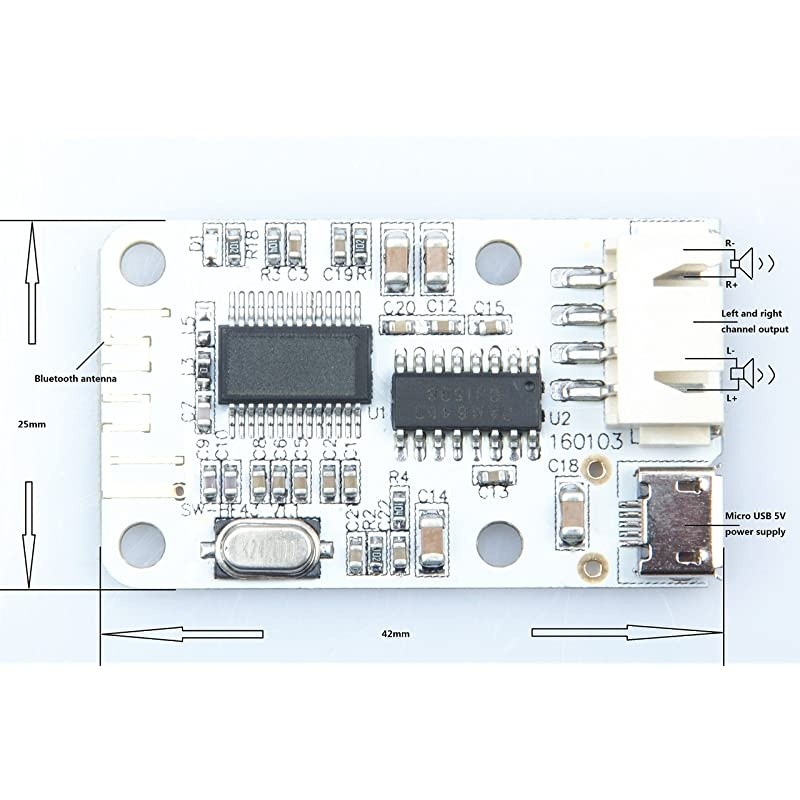 3W+3W Wireless Bluetooth 40 Audio Receiver Steady Digital Amplifier Board