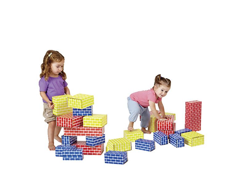Childcraft Corrugated Building Blocks, Various Sizes, Primary Colors, set of 84