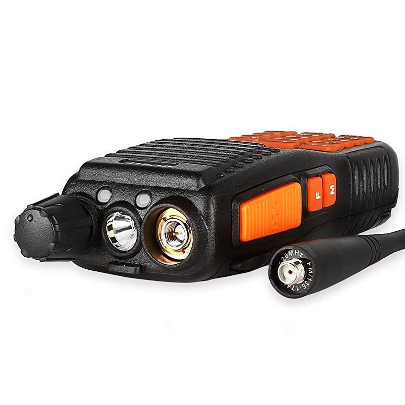 GT5TP 8W4W1W TriPower UHF VHF Dual Band Amateur Ham Radio Handheld Two Way Radio Walkie Talkie with Earpiece + 2000mAh Battery + Dual PTT