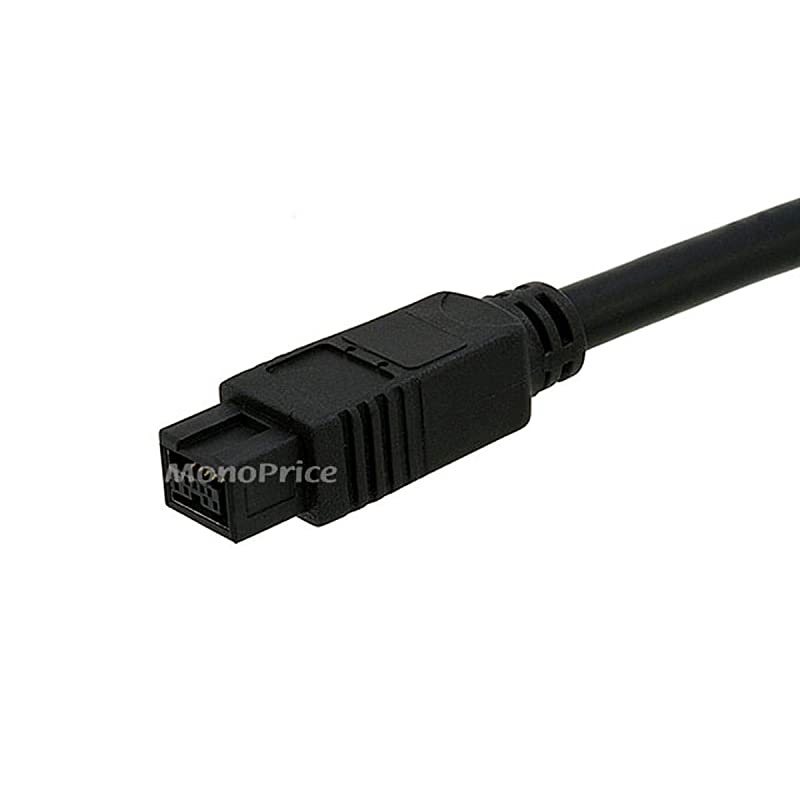 10-Feet 9 PIN/ 6PIN Bilingual FireWire 800, FireWire 400 Cable, Black (103543)