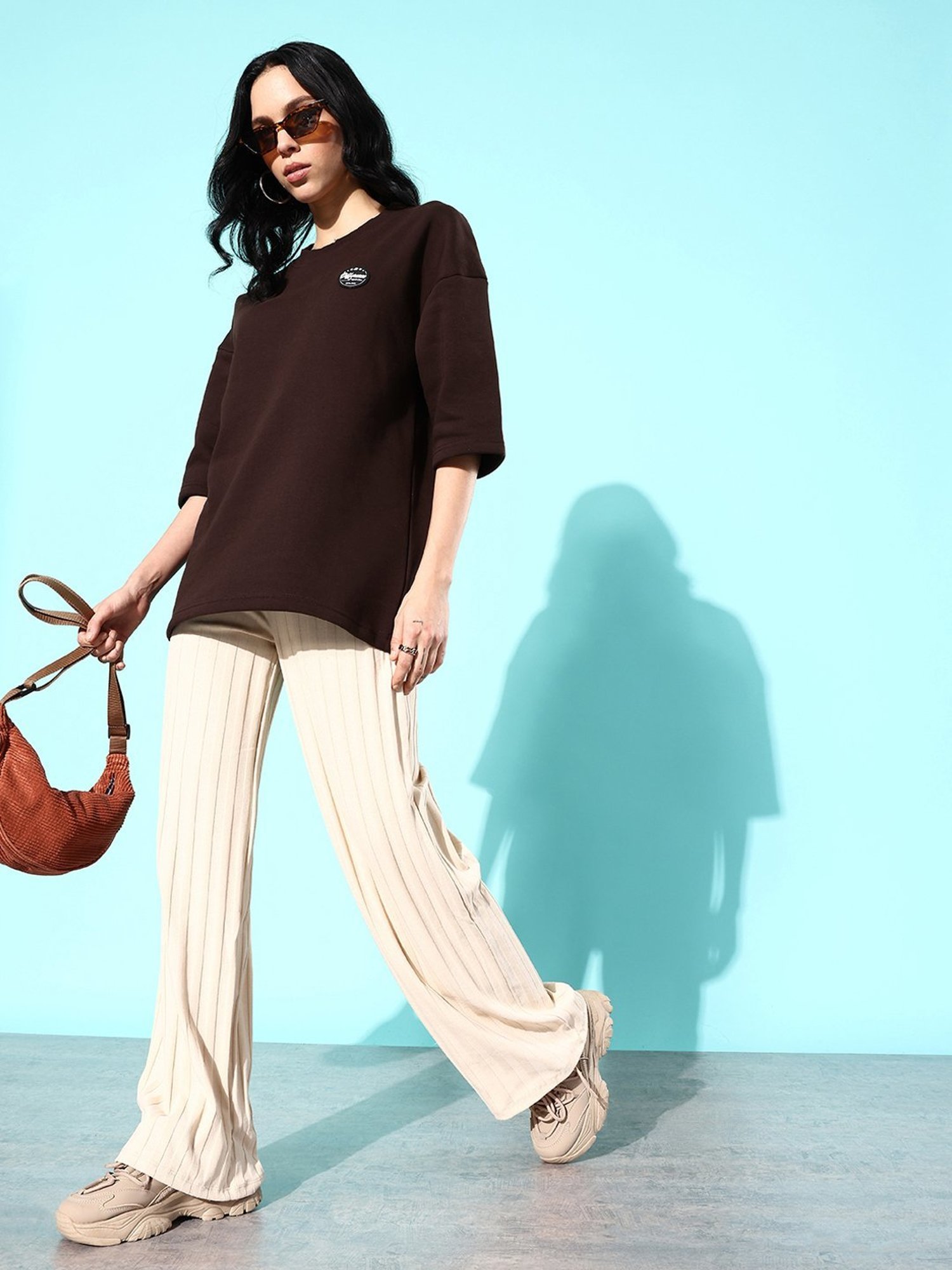 Difference of Opinion Brown Fleece Oversized Sweatshirt