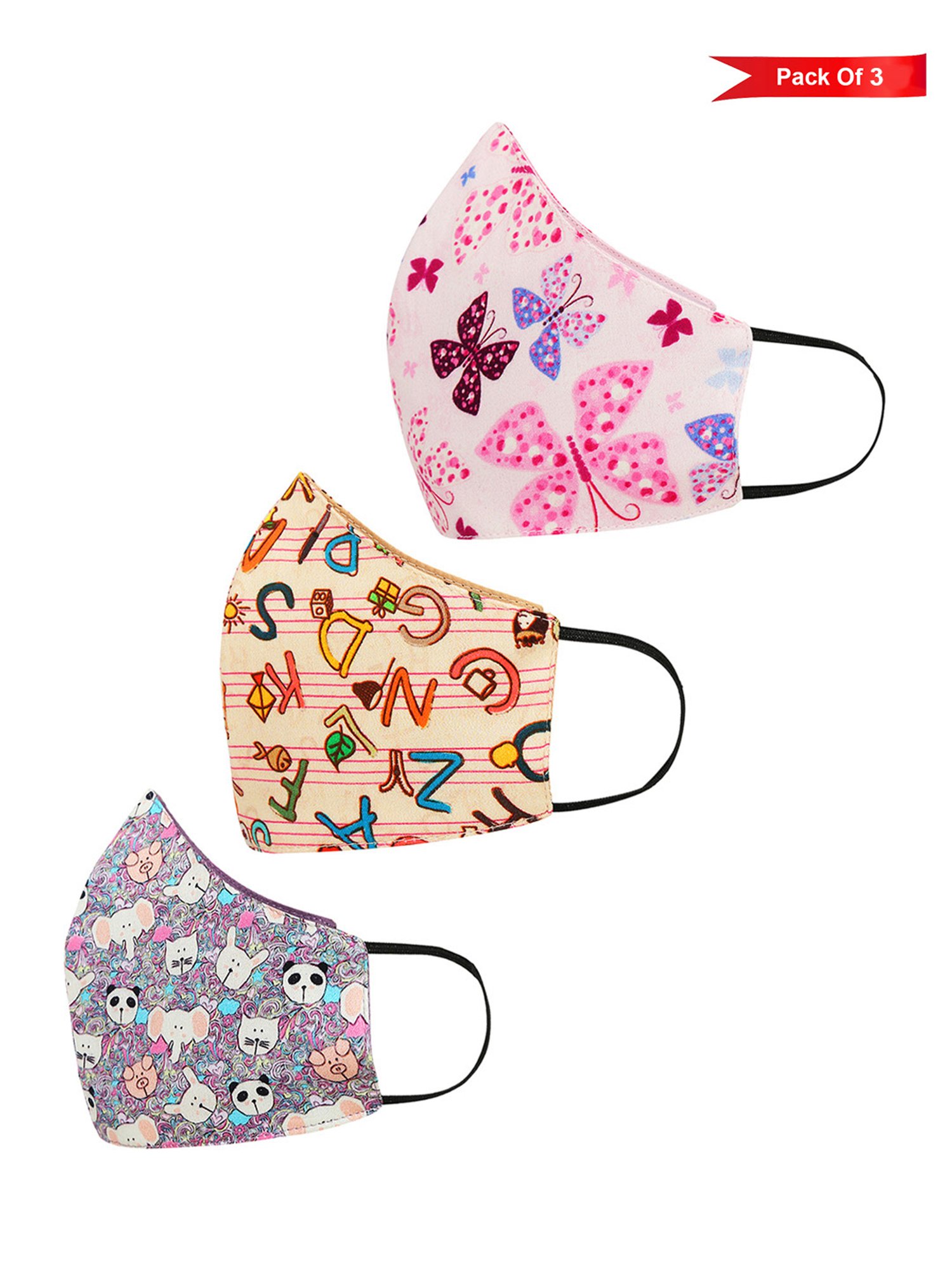 Tossido 3 Ply Anti Microbial Face Masks - Pack of 3