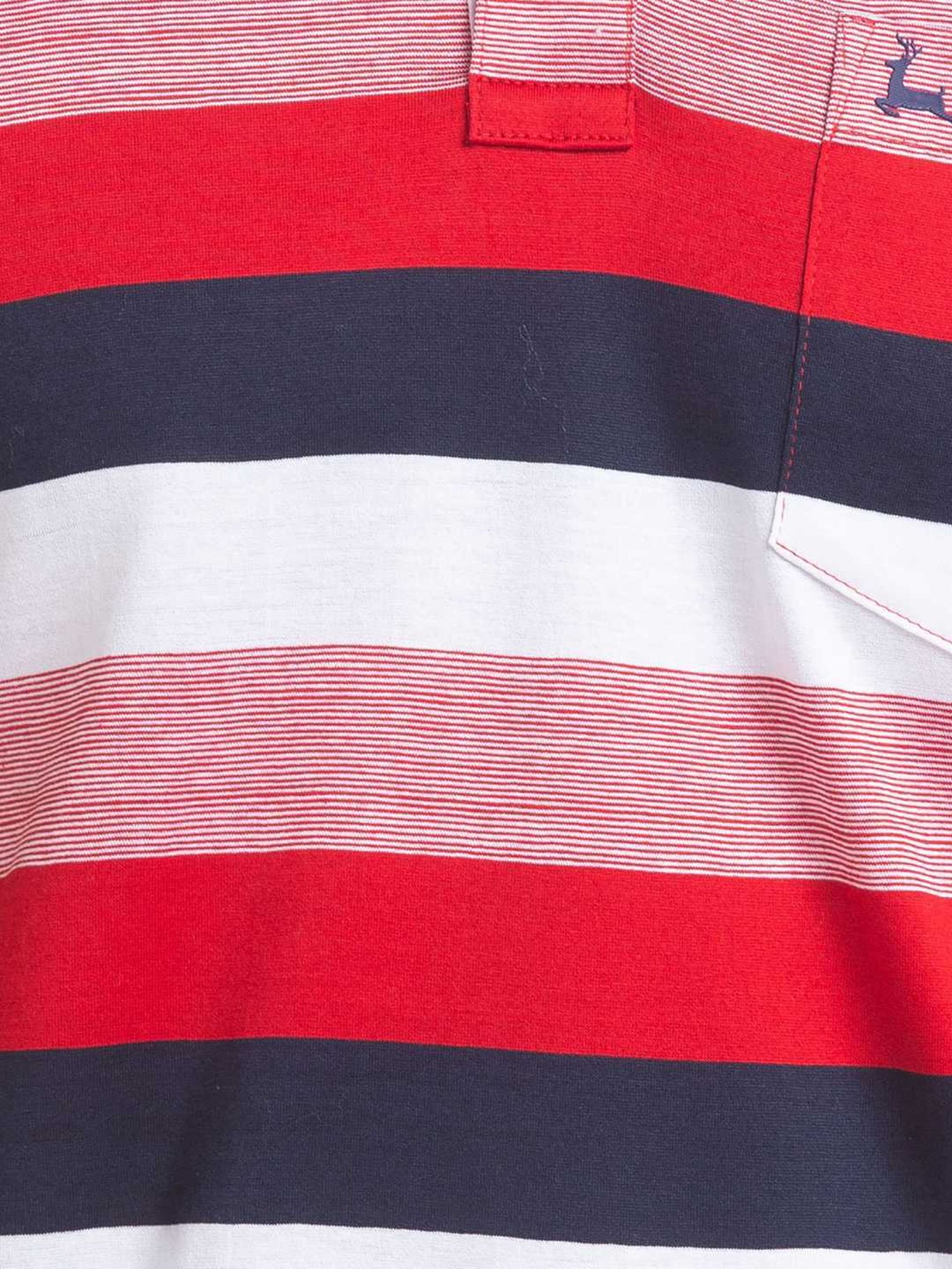 Parx Red Pure Cotton Regular Fit Striped Polo T-Shirt
