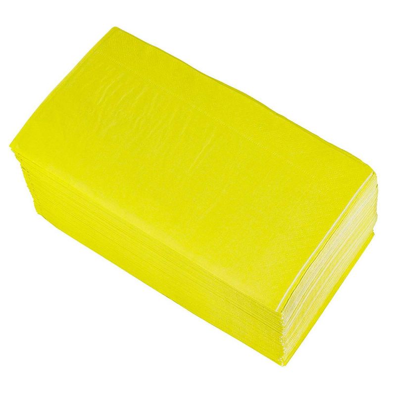 Blue Panda 120-Pack Neon Yellow Disposable Paper Napkins Party Supplies 7.5 x 4.25 Inches